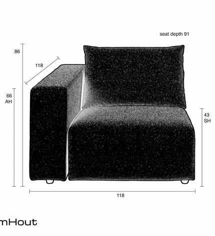 Outdoor sofa element Breeze