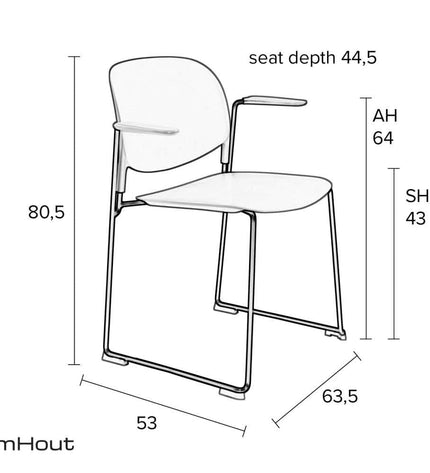 Stoel DREAUM Stacks armchair - per 4 stuks