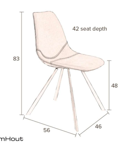 Stoel Dutchbone Franky Chair LL - per 2 stuks