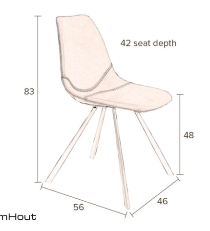 Stoel Dutchbone Franky Chair velvet - per 2 stuks