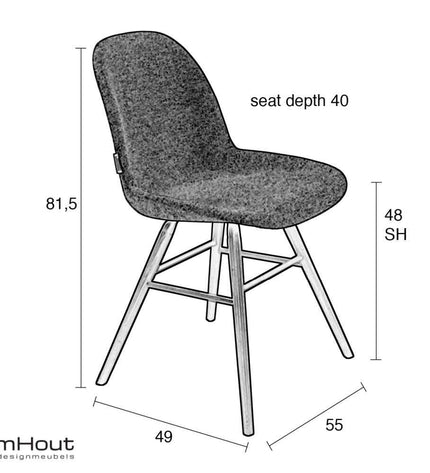 Stoel Albert Kuip Soft Zuiver - showroommodel - set van 2
