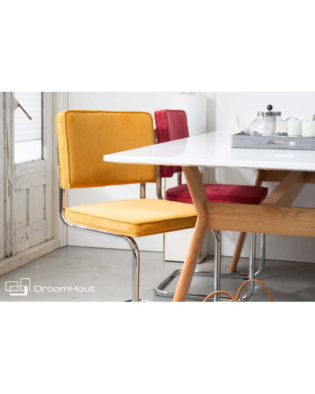 Stoel Zuiver Ridge Rib Chromed frame - per 2 stuks