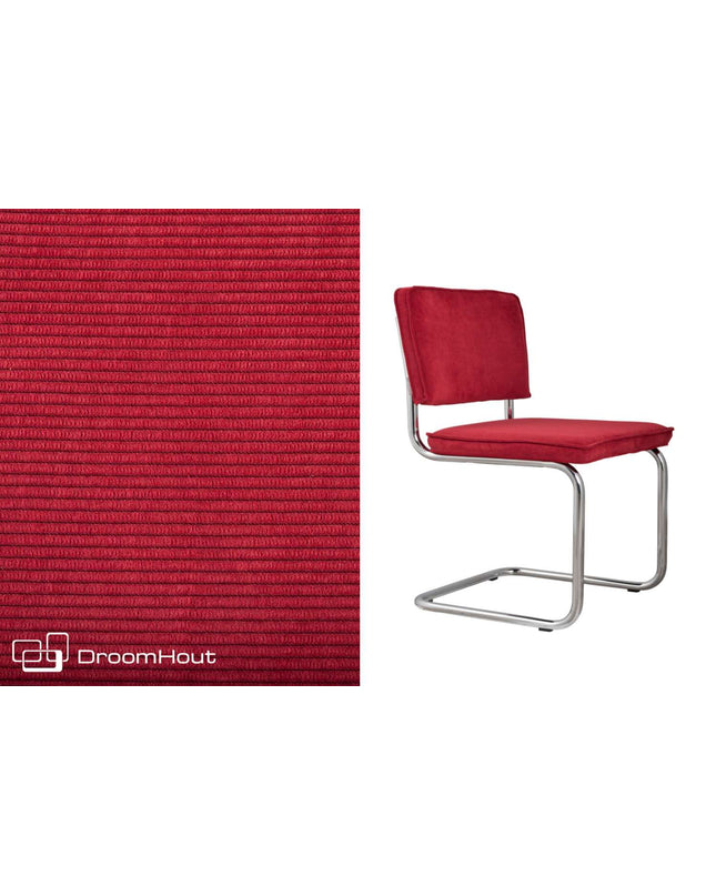 Stoel Zuiver Ridge Rib Chromed frame - per 2 stuks