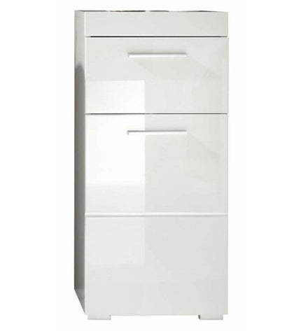 AMANDA bathroom cabinet - 1 door + 1 drawer - W37 x D31 x H79 cm - White - TRENDTEAM