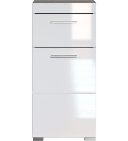 AMANDA bathroom cabinet - 1 door + 1 drawer - W37 x D31 x H79 cm - White - TRENDTEAM