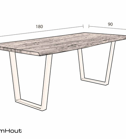 Eettafel Dutchbone Aka (ook met eetkamerbank)