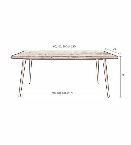 Eettafel noten Dutchbone Alagon (ook met eetkamerbank)