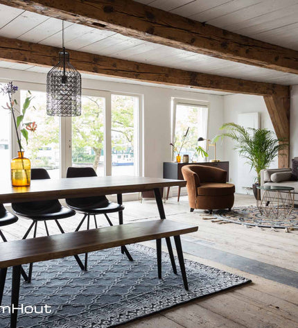 Eettafel noten Dutchbone Alagon (ook met eetkamerbank)