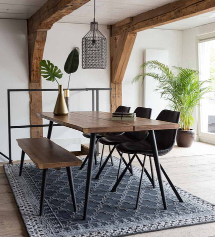 Eettafel noten Dutchbone Alagon (ook met eetkamerbank)