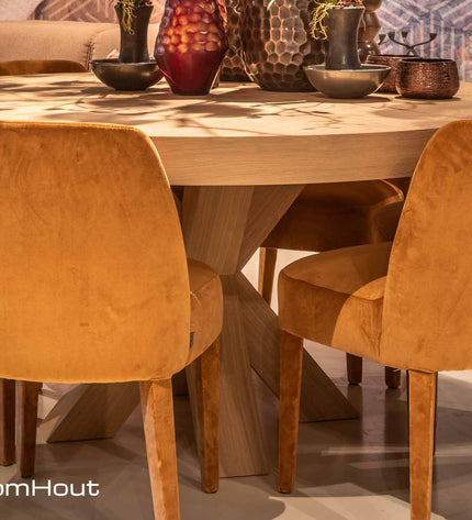 Ronde eettafel eiken Keijser&Co Big Top rond kruispoot