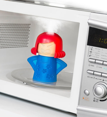 InnovaGoods Magnetronreiniger Fuming Mum, a cleaning product for microwave oven cleaning, shown in a home cleaning setting.
