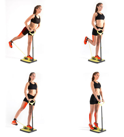 InnovaGoods fitness platform for glute and leg exercises with exercise guide, designed for sport and outdoor fitness routines.