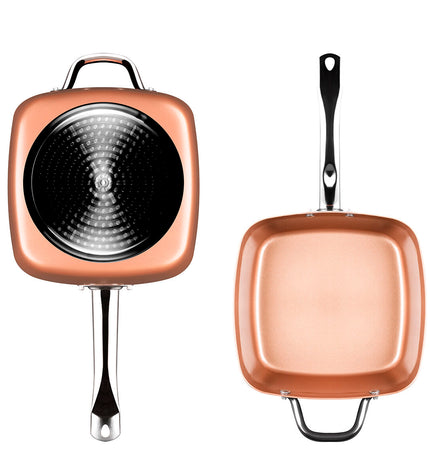 Copper 5-in-1 multifunction ceramic cookware set by InnovaGoods, featuring four kitchen tools in a compact design.