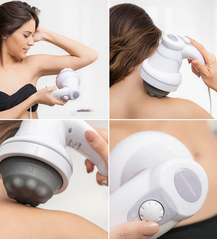 InnovaGoods 5-in-1 anti-cellulitis electric massager for health and personal care, showing the device with multiple massage attachments.