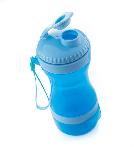 InnovaGoods Pettap 2-in-1 pet feeding and water bowl for small animals, clear plastic with integrated compartments.