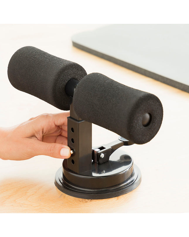 InnovaGoods CoreUp abdominal exercise grip with suction cup and exercise guide for fitness and outdoor workouts.
