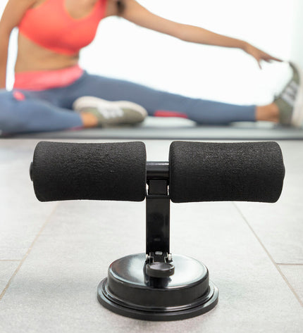 InnovaGoods CoreUp abdominal exercise grip with suction cup and exercise guide for fitness and core workouts.
