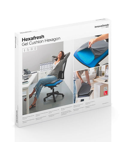 InnovaGoods Hexafresh honingraat gelkussen for health and personal care, showing the honeycomb design and gel padding.