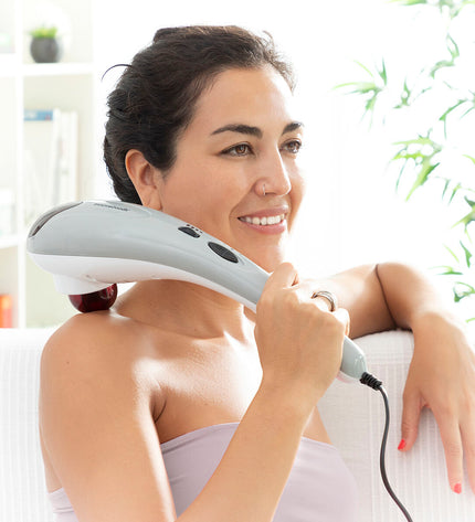InnovaGoods Halaxer electric hand massager for health and wellness, showing its compact design and adjustable settings.