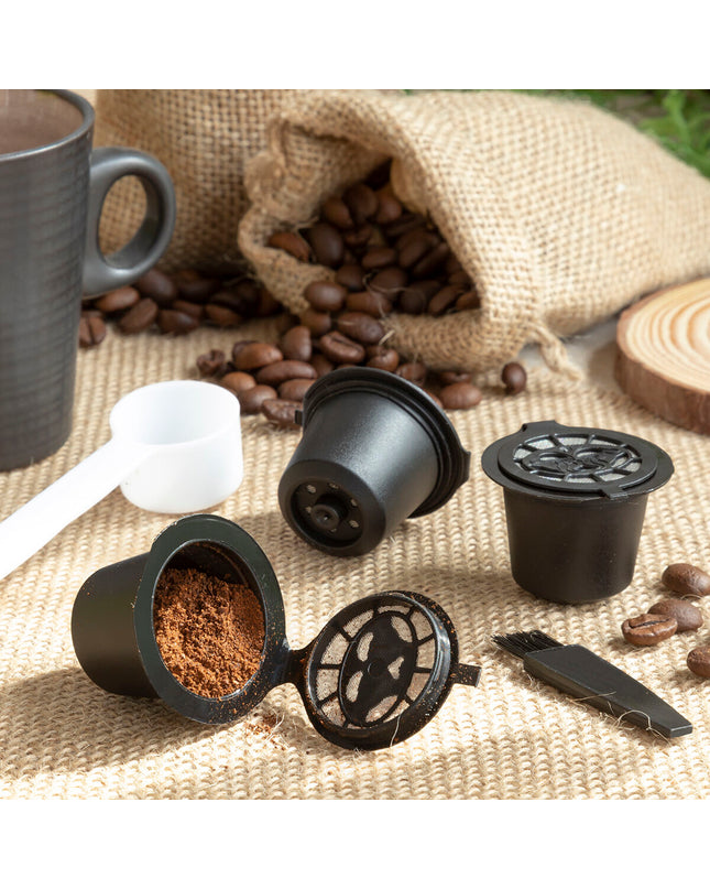 Set van 3 herbruikbare koffiecapsules van InnovaGoods voor koffie en thee, geschikt voor huis en koken.