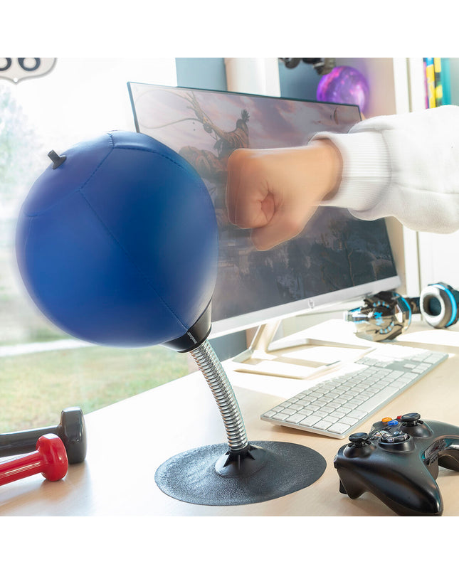 InnovaGoods inflatable stress boxing ball for desk stress relief, featuring a colorful, fun design for playful office relaxation.
