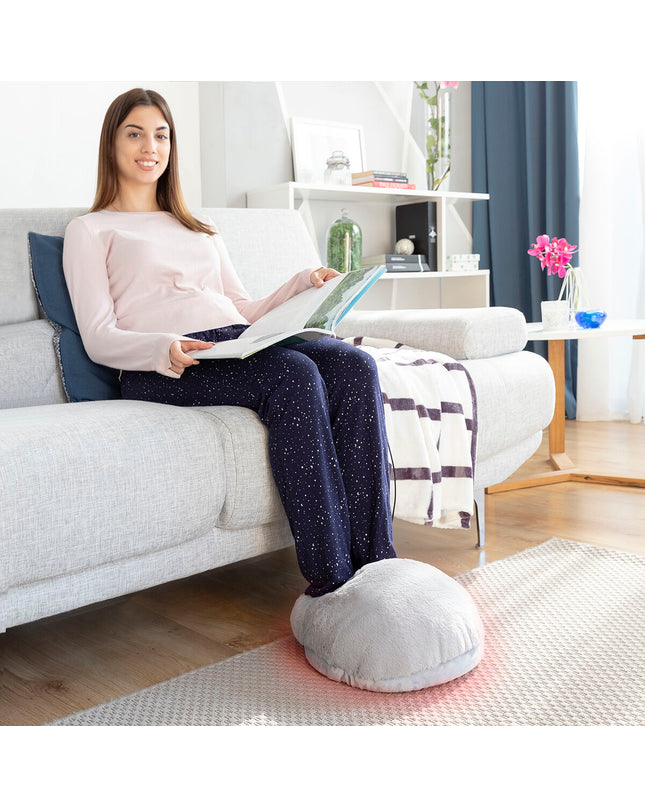 InnovaGoods 2-in-1 elektrische voetenwarmer with soft fabric and heating elements for warmth and relaxation.
