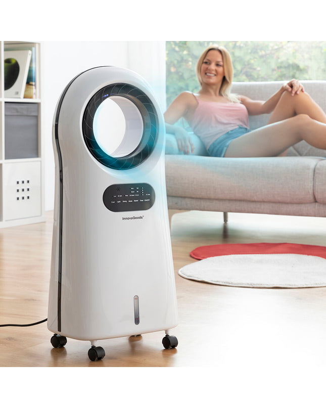 InnovaGoods bladloze airconditioner with LED display, compact portable evaporative cooler for home and cooking.