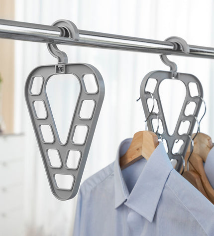 InnovaGoods Orzer hanger organizer set with two storage units for clothes hangers, ideal for home storage and organization.
