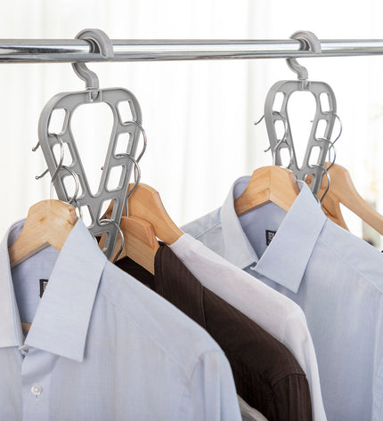 Two InnovaGoods Orzer hanger organizers set for closet storage, designed to keep clothes neat and accessible.