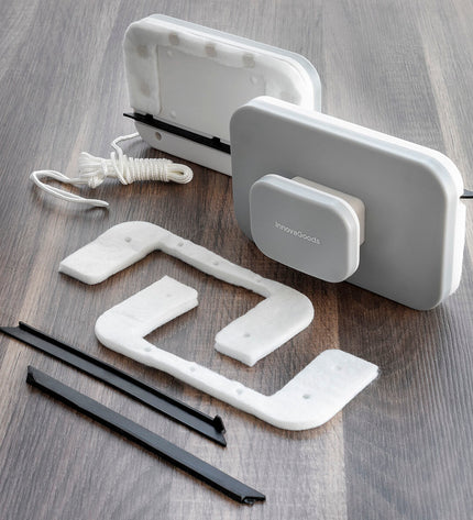 InnovaGoods Magnetische Ramenreiniger Klinduo for home cleaning, showing the magnetic window cleaner in use on glass surfaces.