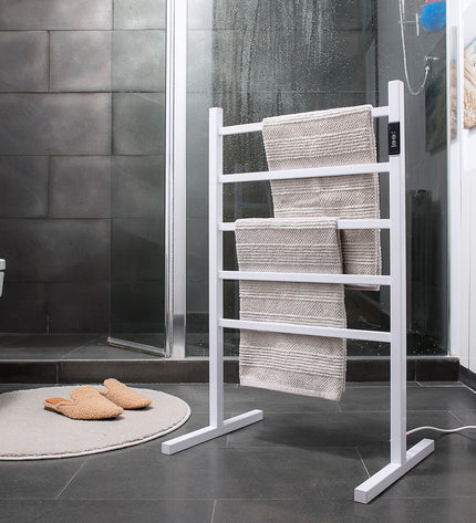 InnovaGoods electric wall or floor towel rail in modern design, suitable for bathroom heating and towel drying.