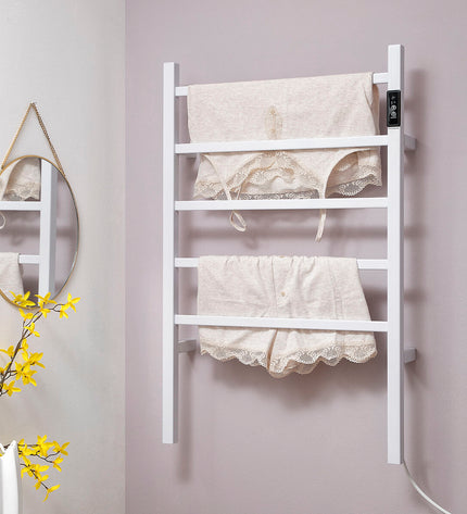 InnovaGoods electric wall or floor towel rack in sleek metal design, ideal for bathroom heating and towel drying.