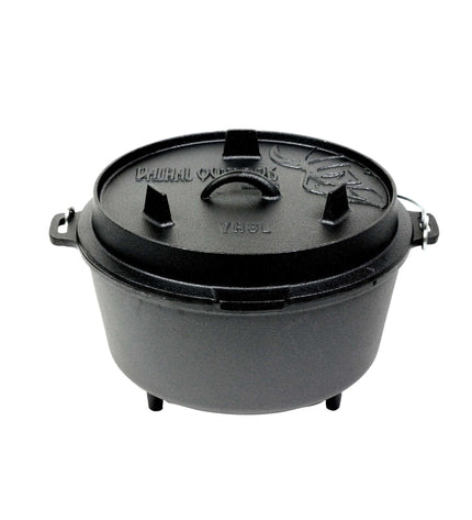 Dutch Oven Cast Iron with Legs Outdoor 8 Liter