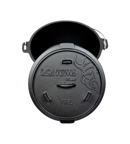 Dutch Oven Cast Iron with Legs Outdoor 8 Liter