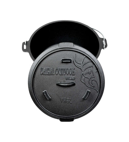 Dutch Oven Cast Iron with Legs Outdoor 8 Liter