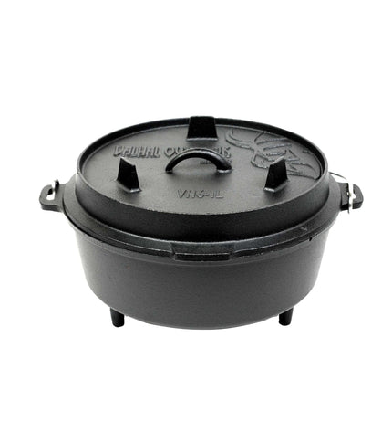 Dutch Oven Cast Iron with Legs Outdoor 6.1 Liters