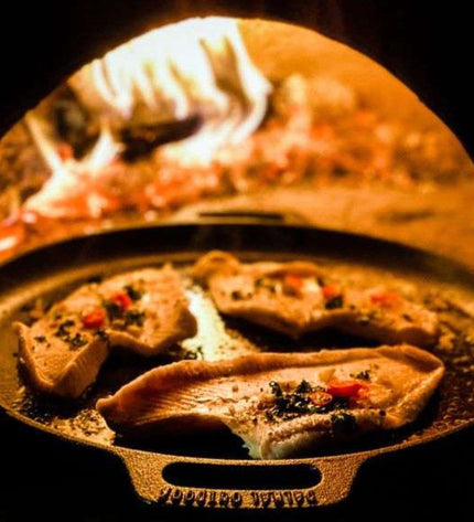 35 cm cast iron plancha skillet with handles