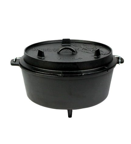 Dutch Oven Cast Iron with Legs Outdoor 12 Liters