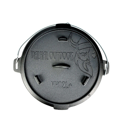 Dutch Oven Cast Iron with Legs Outdoor 12 Liters
