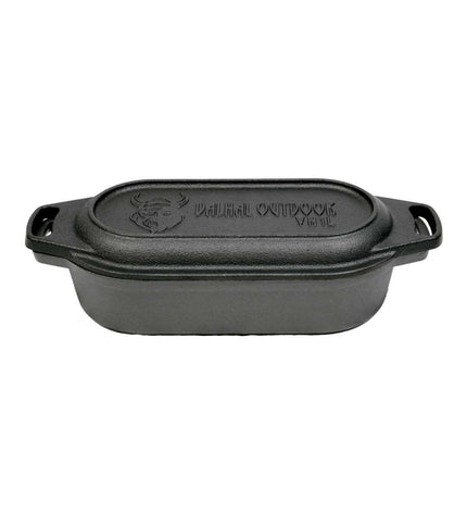 Oval Cast Iron Dutch Oven with Grill Lid, 1 Liter