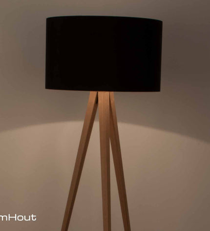 Vloerlamp Zuiver Tripod Wood - showroommodel