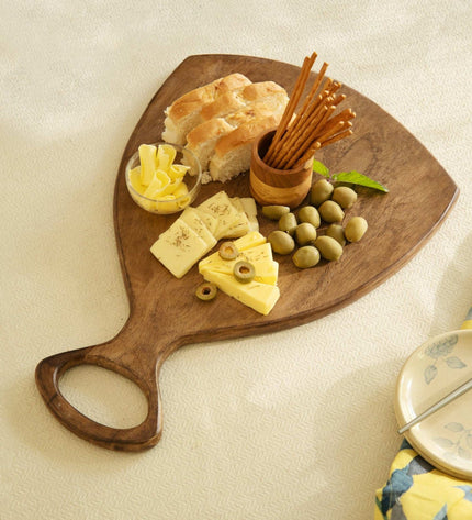 Laimai 100% Mango Wood Paddle Chopping & Serving Board | Handcrafted Charcuterie Platter