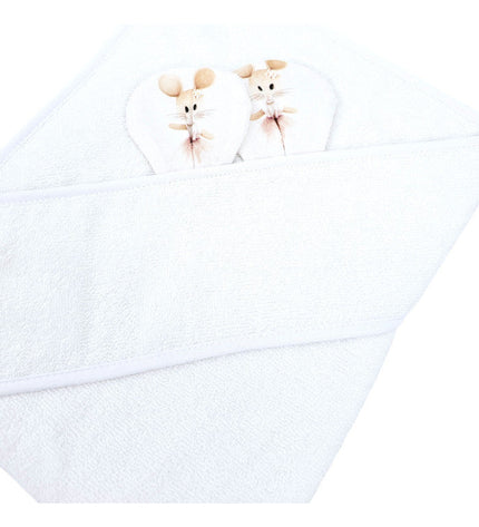 Bamboo bath cover Ballerina Mouse / White