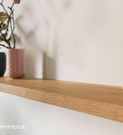 Houten wandplank  (rechte rand, rechte hoek)