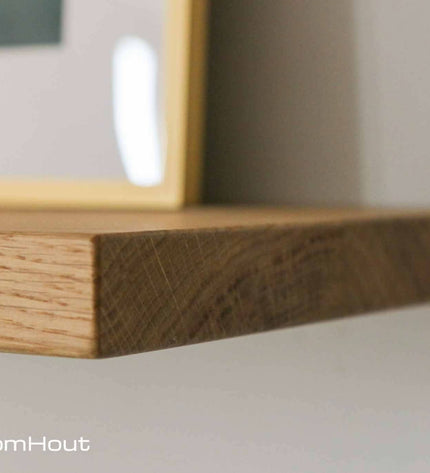Houten wandplank  (rechte rand, rechte hoek)