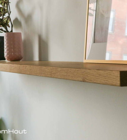 Houten wandplank  (rechte rand, rechte hoek)