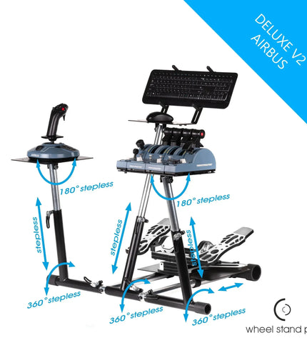 Wheel Stand Pro for Thrustmaster HOTAS WARTHOG™, Saitek X-55, X52/Pro, X65 – Deluxe V2