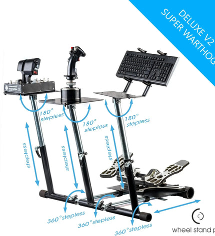 Wheel Stand Pro for Thrustmaster HOTAS WARTHOG™, Saitek X-55, X52/Pro, X65 – Deluxe V2