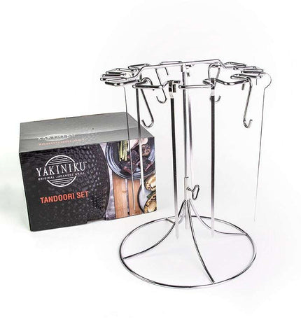 BBQ Accessory Tandoor Rack with 6 Hooks and Skewers