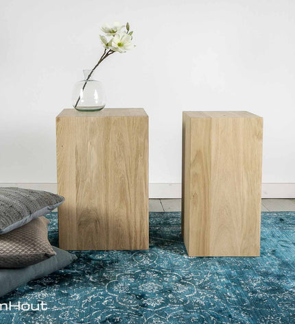 Zuil blank eiken - (60 cm hoog)
